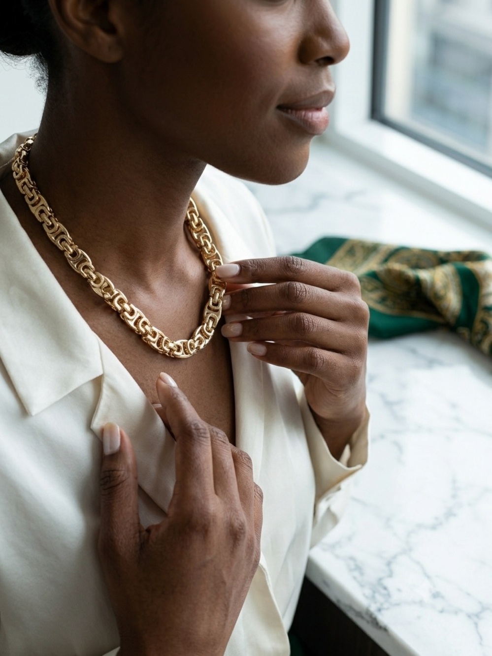 62: Gold Chunky Link Necklace
